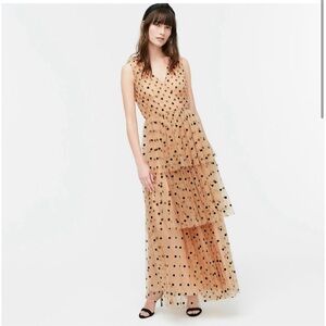 J. CREW | Tiered Halter Dress In Dot Tulle